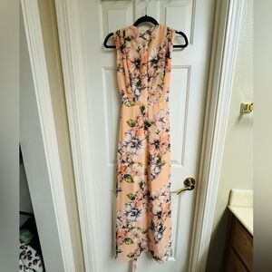 Eliza J Peach Floral Backless Dress